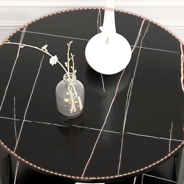 Contemporary Luxury Oval Iron Density Board End Table 3-Tier For Living Room - Image 6