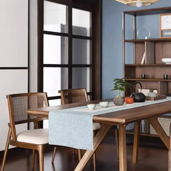 Contemporary Retro Square Microfiber Leather Upholstered Wood Dining Chair Rattan Backrest For Dining Room - Image 9