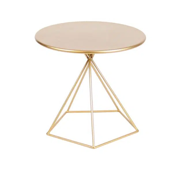 Contemporary Luxury Metal Geometric Pentagram Base End Table For Living Room - Image 15
