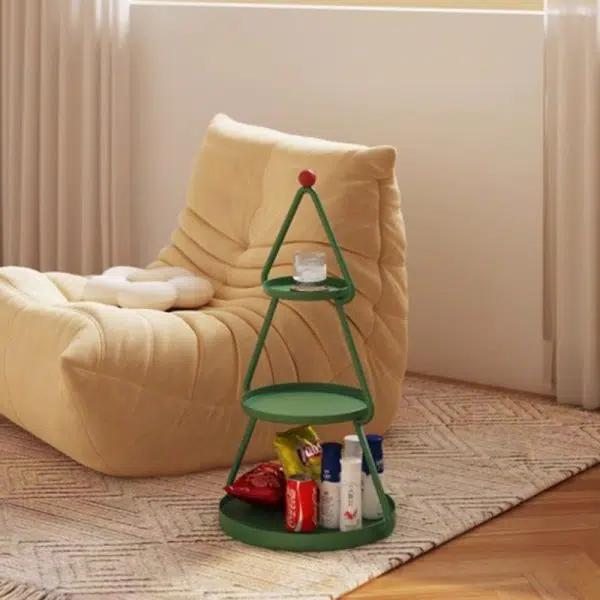 Contemporary Creative Round Iron End Table 3-Tier For Living Room - Image 3