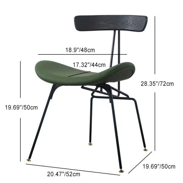 Contemporary Luxury PU Leather Upholstered Metal Legs Curved Dining Chair Backrest For Dining Room - Image 5