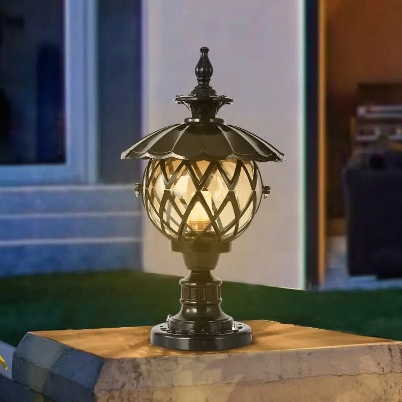 05-b98b0fb5-a699-420e-942e-cf30cc3eddee.jpg European Outdoor Lotus Column Head Light 1-Light Waterproof Garden Landscape Light - Image 1