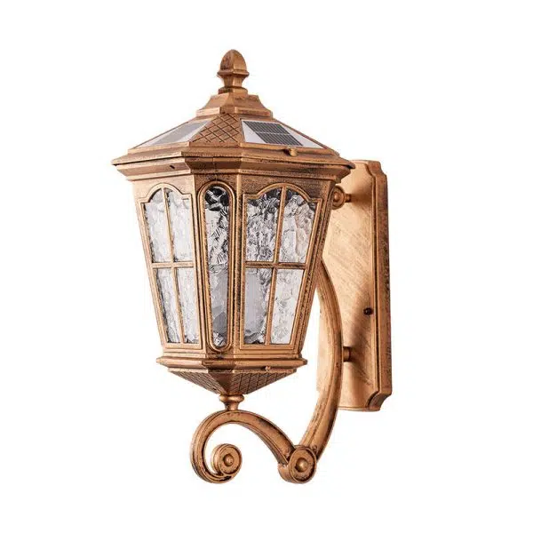 European Solar Outdoor Lantern Aluminum Glass Waterproof 1-Light Wall Sconce Lamp - Image 9