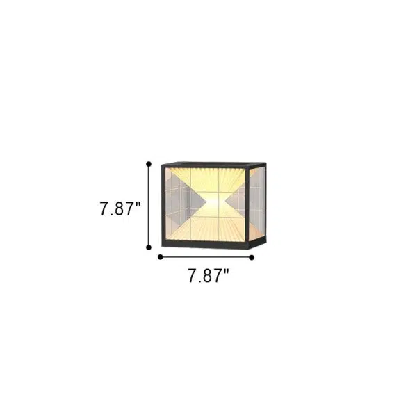 Modern Creative Hourglass Rectangular Acrylic Stainless Steel Outdoor Waterproof Door Post Light - Image 5