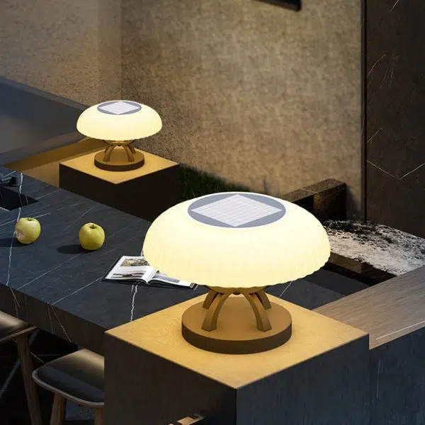 Contemporary Industrial Waterproof Stainless Steel PE Mushroom Design LED Post Lamp Landscape Light For Outdoor Patio - Image 4