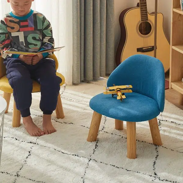 Contemporary Nordic Fabric Round Footstool Backrest For Entryways - Image 18