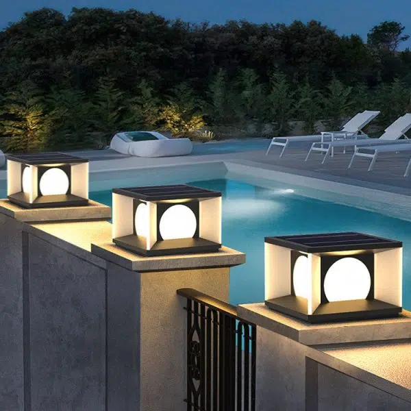 Simple Patio Solar Post Head Light Square LED Outdoor Landscape Light - Image 18