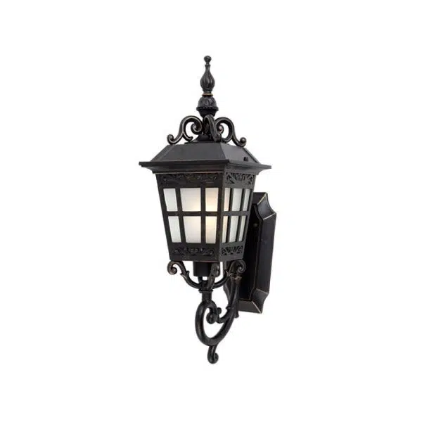 European Outdoor Square Lantern Carved 1-Light Waterproof Wall Sconce Lamp - Image 10