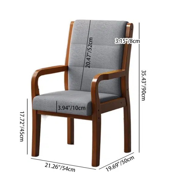 Modern Luxury Rectangular Wood Fabric Leather Chair Backrest Armrest For Living Room - Image 4