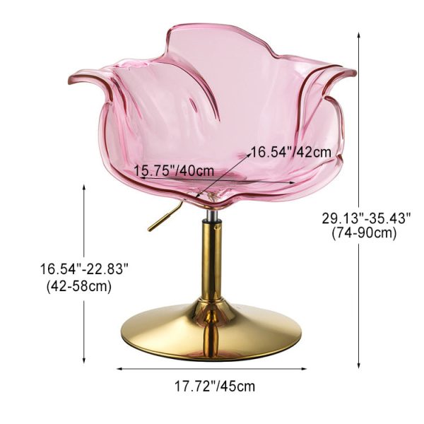 Contemporary Creative Petal Shape Acrylic Liftable Dining Chair Backrest Armrest For Dining Room - Image 6