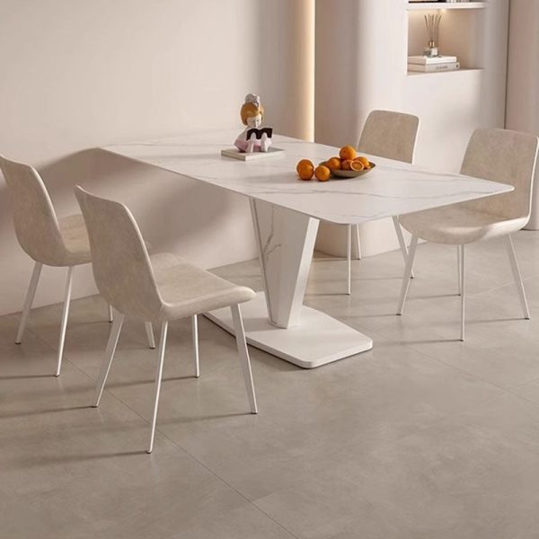 Contemporary Scandinavian Leather Carbon Steel Sponge Square Curved Dinining Chair Backrest For Dining Room - Image 13