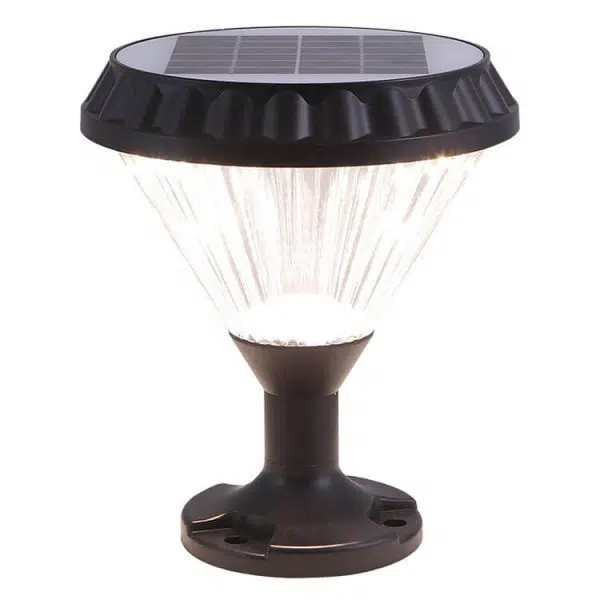 Modern Black Solar Die-Cast Aluminum Glass Outdoor Patio Waterproof Column Head Light - Image 16