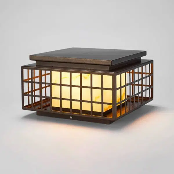 Modern Chinese Square Column Outdoor Waterproof Patio 1-Light Landscape Light - Image 5