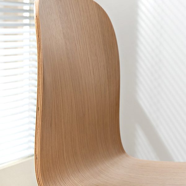 Contemporary Nordic Square Solid Wood Backrest Dining Chair For Dining Room - Image 5