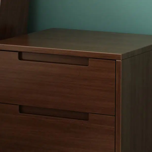 Contemporary Nordic Rectangular Solid Wood Nightstand 1/2 Drawer For Bedroom - Image 11