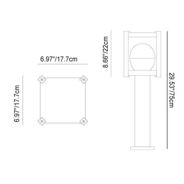 Outdoor Waterproof White Square Cage LED Patio Lawn Landscape Light - Image 5