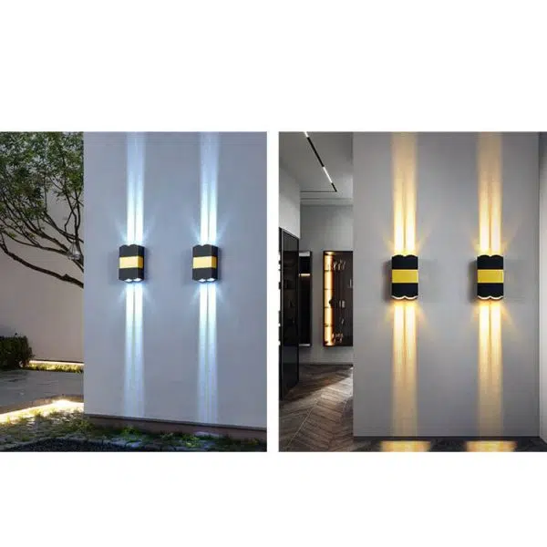 Modern Rectangular Aluminum Glass LED Spotlight Waterproof Outdoor Patio Wall Sconce Lamp - Image 7