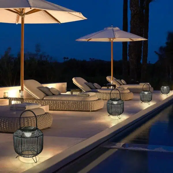 Modern Rattan Weaving Iron Portable Outdoor Waterproof Solar LED Lawn Landscape Light - Image 5