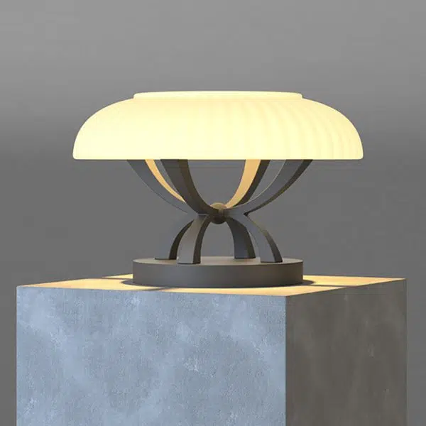 Contemporary Industrial Waterproof Stainless Steel PE Mushroom Design LED Post Lamp Landscape Light For Outdoor Patio - Image 9