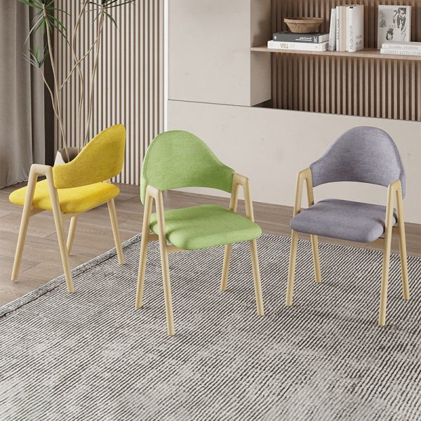 Contemporary Luxury Square Leather Upholstered Dining Chair Backrest Armrest For Dining Room - Image 19