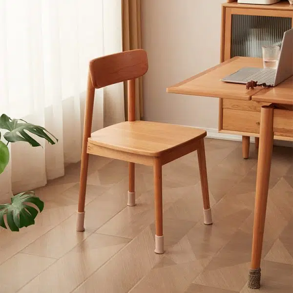 Contemporary Scandinavian Rectangular Wood Chair Backrest Armless For Living Room - Image 2