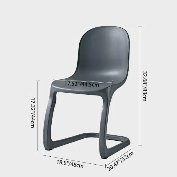 Contemporary Scandinavian Bow Frame Plastic Billet Steel Dining Chair Backrest For Dining Room - Image 4