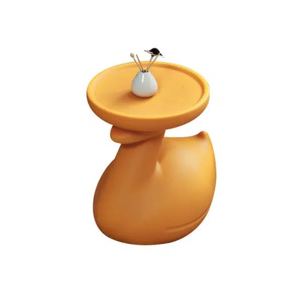 Contemporary Creative Plastic Tray Top Swan Shape Base End Table For Living Room - Image 13