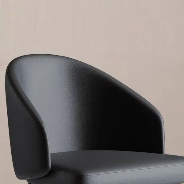 Contemporary Nordic Trapezoid Cushion Saddle Leather Ash Wood Dining Chair Backrest For Dining Room - Image 5