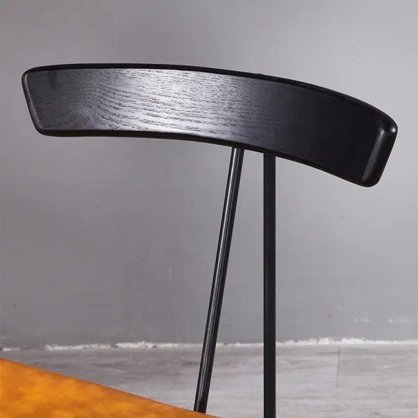 Contemporary Luxury PU Leather Upholstered Metal Legs Curved Dining Chair Backrest For Dining Room - Image 6