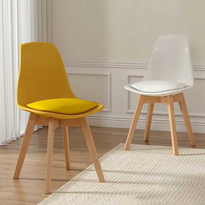 06-a0d7708a-7fba-4617-956e-386a77816e6f.jpg Contemporary Scandinavian Square Trapezoidal Upholstered Cushion Solid Wood Dining Chair Backrest Armless For Dining Room - Image 1