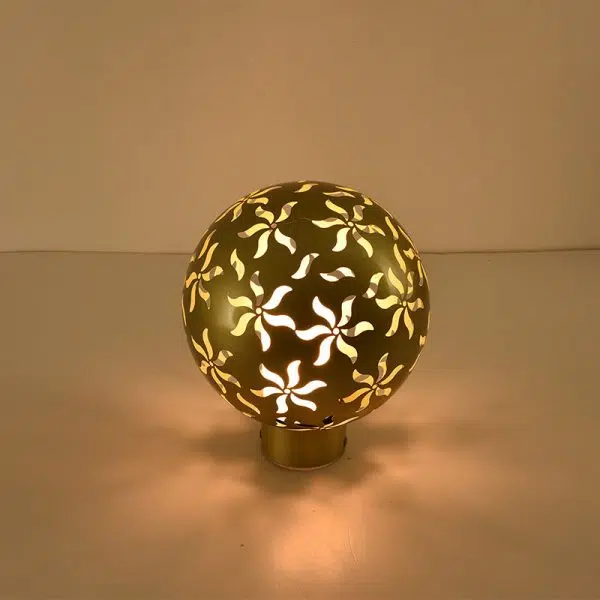 Contemporary Industrial Solar Stainless Steel Carved Sphere 1-Light Post Light Lawn Landscape Light For Outdoor Patio - Image 8