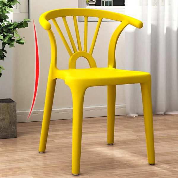 Contemporary Scandinavian Arc Plastic Stackable Dining Chair Backrest For Dining Room - Image 23