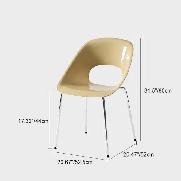Contemporary Creative Square Hollow Out Backrest PP Metal Dining Chair For Dining Room - Image 4