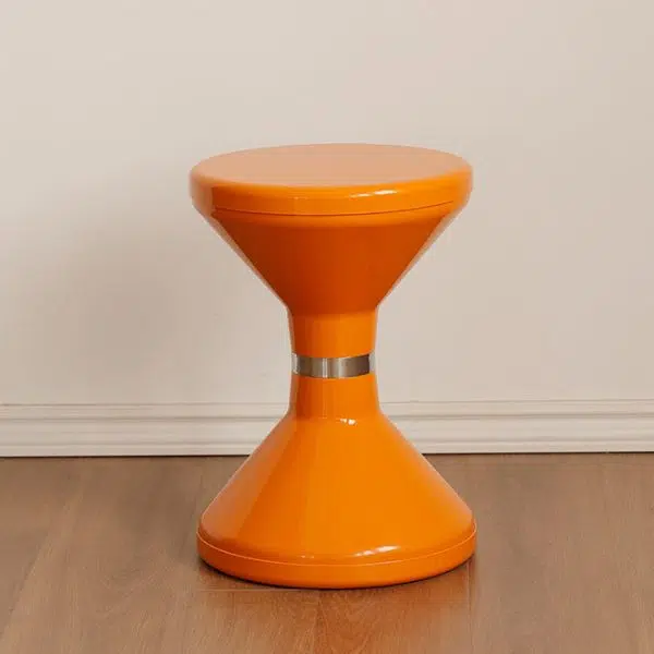 Contemporary Creative Round Plastic Vanity Stool Backless Armless For Living Room - Image 3