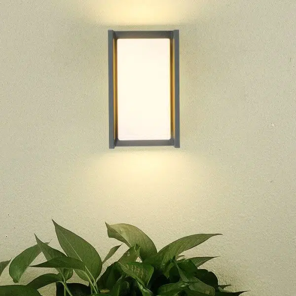 Minimalist Outdoor Square PC LED Patio Waterproof Wall Sconce Lamp - Image 4