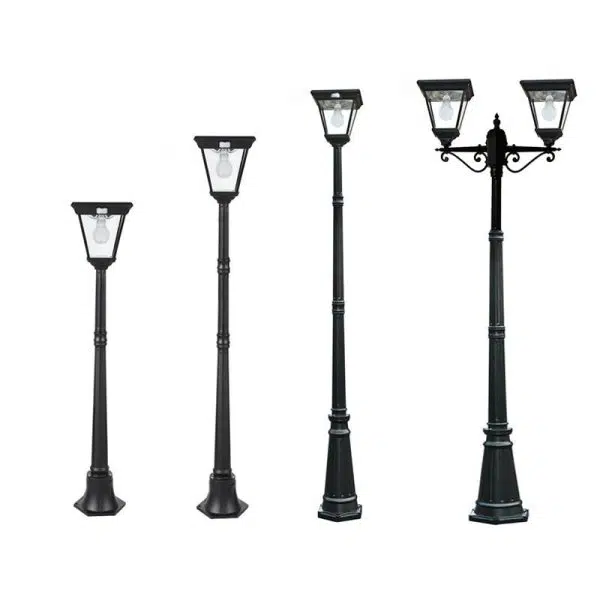 Traditional Chinese Solar Waterproof Aluminum Alloy Glass Cylinder LED Landscape Lighting Outdoor Light For Garden - Image 10
