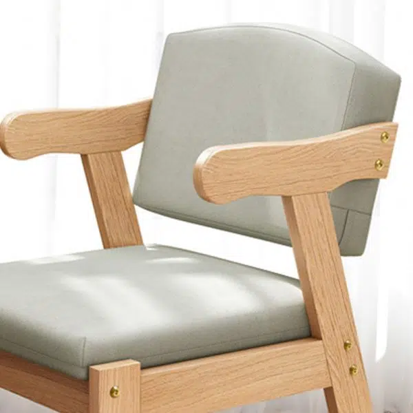 Contemporary Nordic Square Wood Fabric Chair Backrest Armrest For Living Room - Image 10