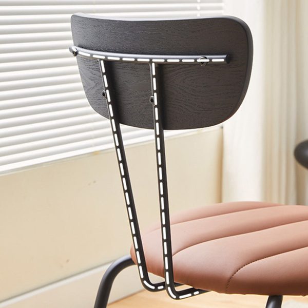 Contemporary Luxury Square PU Leather Carbon Steel Dining Chair Backrest For Dining Room - Image 8