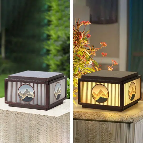 Modern Minimalist Solar Waterproof Square Aluminum Glass LED Post Head Light For Garden - Image 25