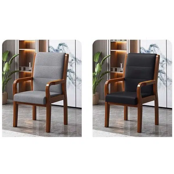 Modern Luxury Rectangular Wood Fabric Leather Chair Backrest Armrest For Living Room - Image 15