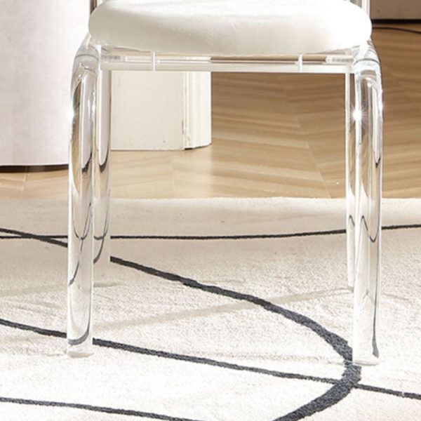 Contemporary Nordic Acrylic Velvet Sponge Round Arched Dining Chair Backrest For Dining Room - Image 11