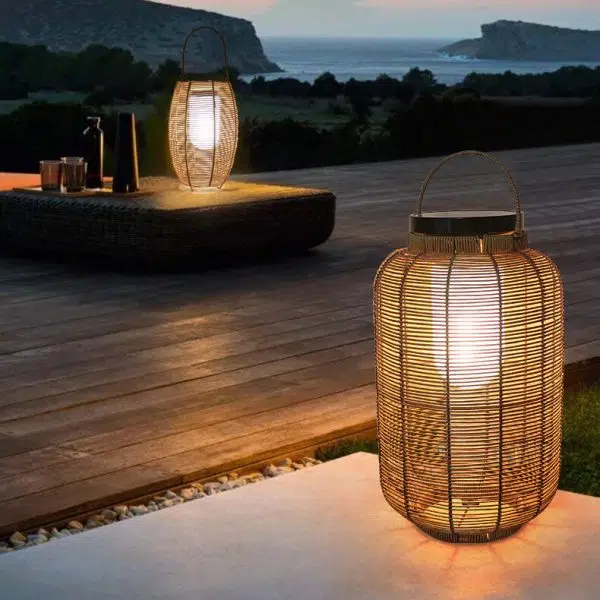 Outdoor Solar Rattan Weaving Round Jar LED Waterproof Garden Landscape Light - Image 3