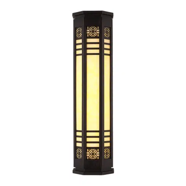 Modern Classical Cylindrical Stainless Steel Imitation Marble Waterproof Outdoor LED Wall Sconce Lamp - Image 4