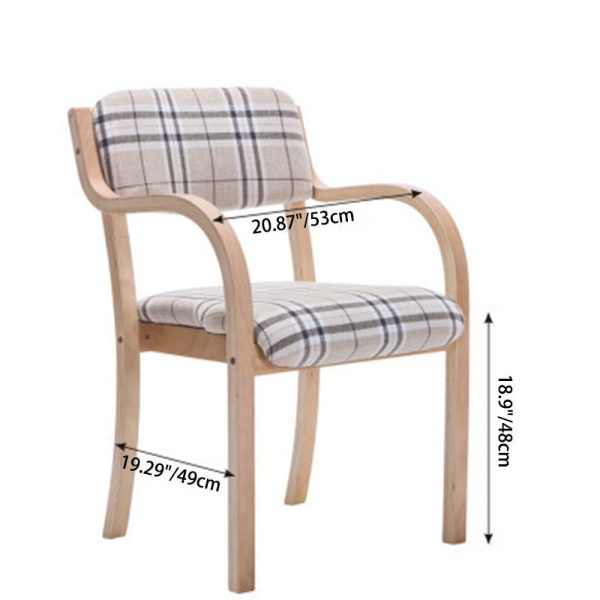 Contemporary Nordic Wood Cotton Linen Fabric Leather Velvet Sponge Square Dining Chair Backrest Armrest For Dining Room - Image 8