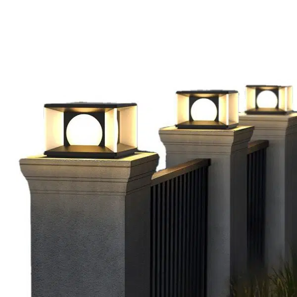 Simple Patio Solar Post Head Light Square LED Outdoor Landscape Light - Image 19