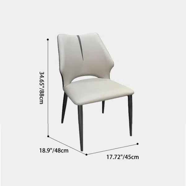 Contemporary Luxury Square Microfiber Leather Carbon Steel Dining Chair Backrest For Dining Room - Image 5