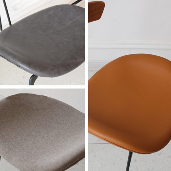 Contemporary Industrial Ant Arch Wood Rebar Leather Fabric Sponge Dining Chair Backrest For Dining Room - Image 11