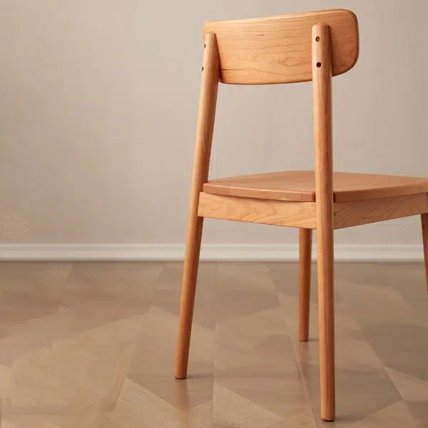 Contemporary Scandinavian Rectangular Wood Chair Backrest Armless For Living Room - Image 5