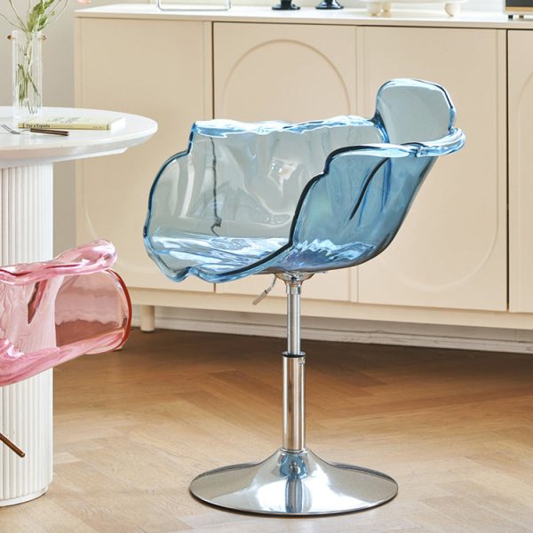 Contemporary Creative Petal Shape Acrylic Liftable Dining Chair Backrest Armrest For Dining Room - Image 2