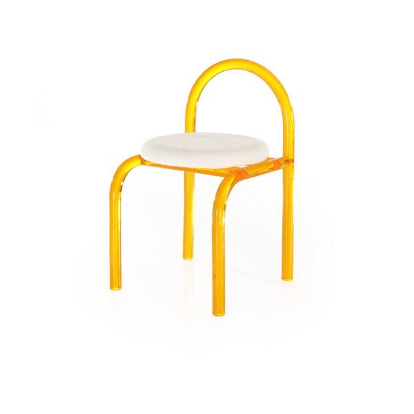 Contemporary Nordic Acrylic Velvet Sponge Round Arched Dining Chair Backrest For Dining Room - Image 17